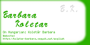barbara koletar business card